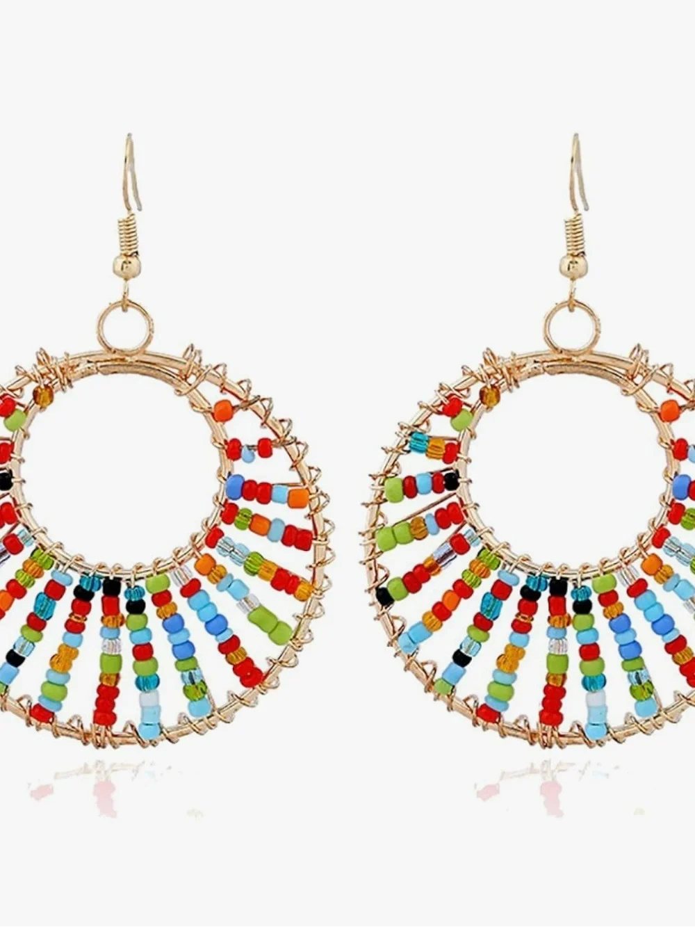 NWT Retro Revival Double Beaded Hoop Earrings